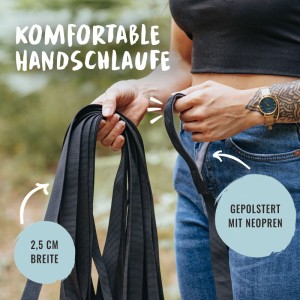 Schwarze Rudelkönig Schleppleine (20m) mit gepolsterter Handschlaufe für Hunde.