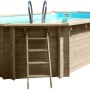 Gre Echtholzpool Vermela Oval, 672x472x146 cm mit Leiter. Braun, winterfest und robust.