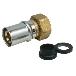 Kirchhoff MS-Übergangsverschraubung Eurokonus 16 mm, blank, 24,2 mm (3/4 IG) für Pressfittings.