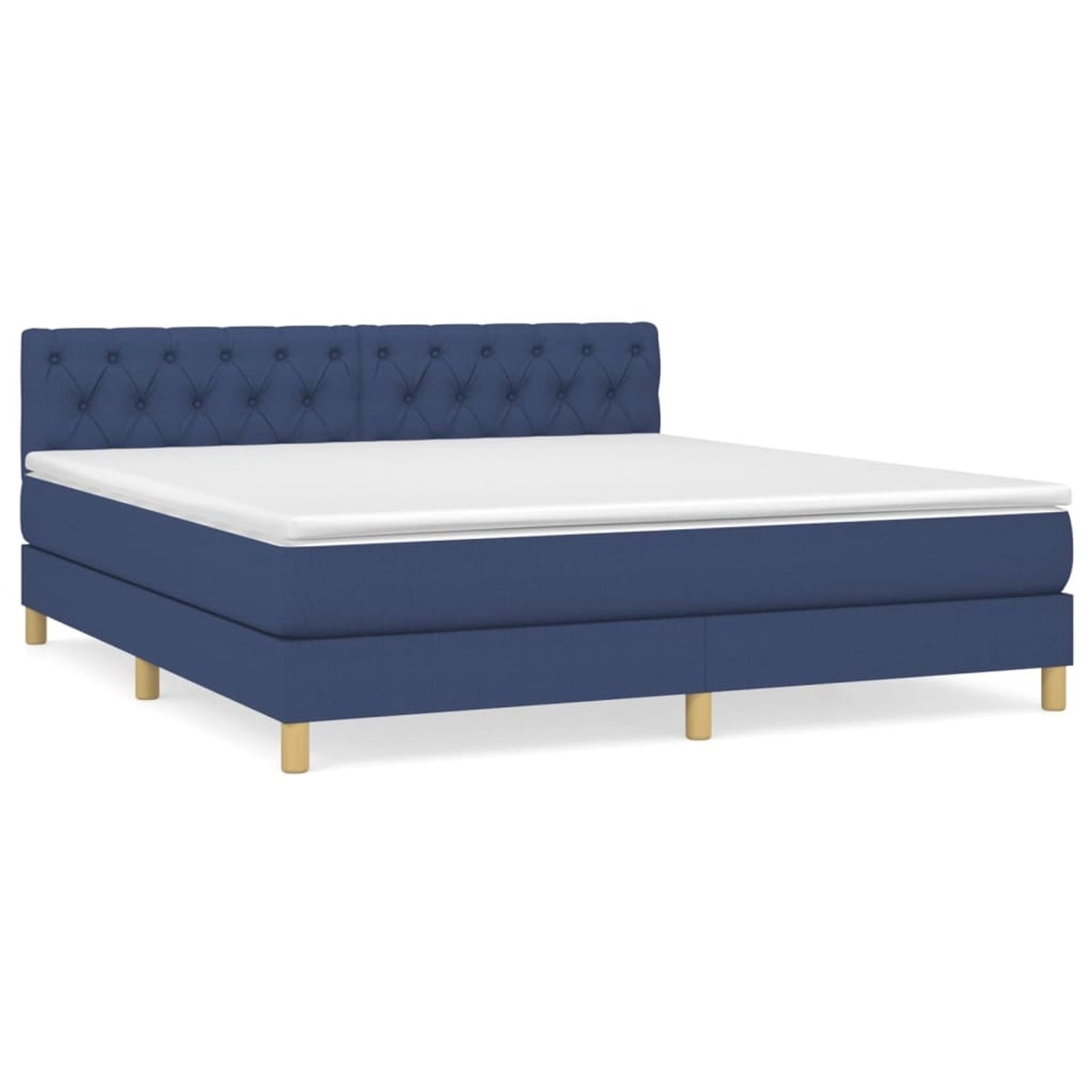 vidaXL Boxspringbett mit Matratze Blau 160x200 cm Stoff1389634 günstig online kaufen