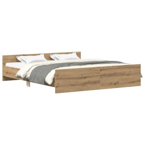 vidaXL Bettgestell ohne Matratze Artisan-Eiche 160x200cm Holzwerkstoff 3328755