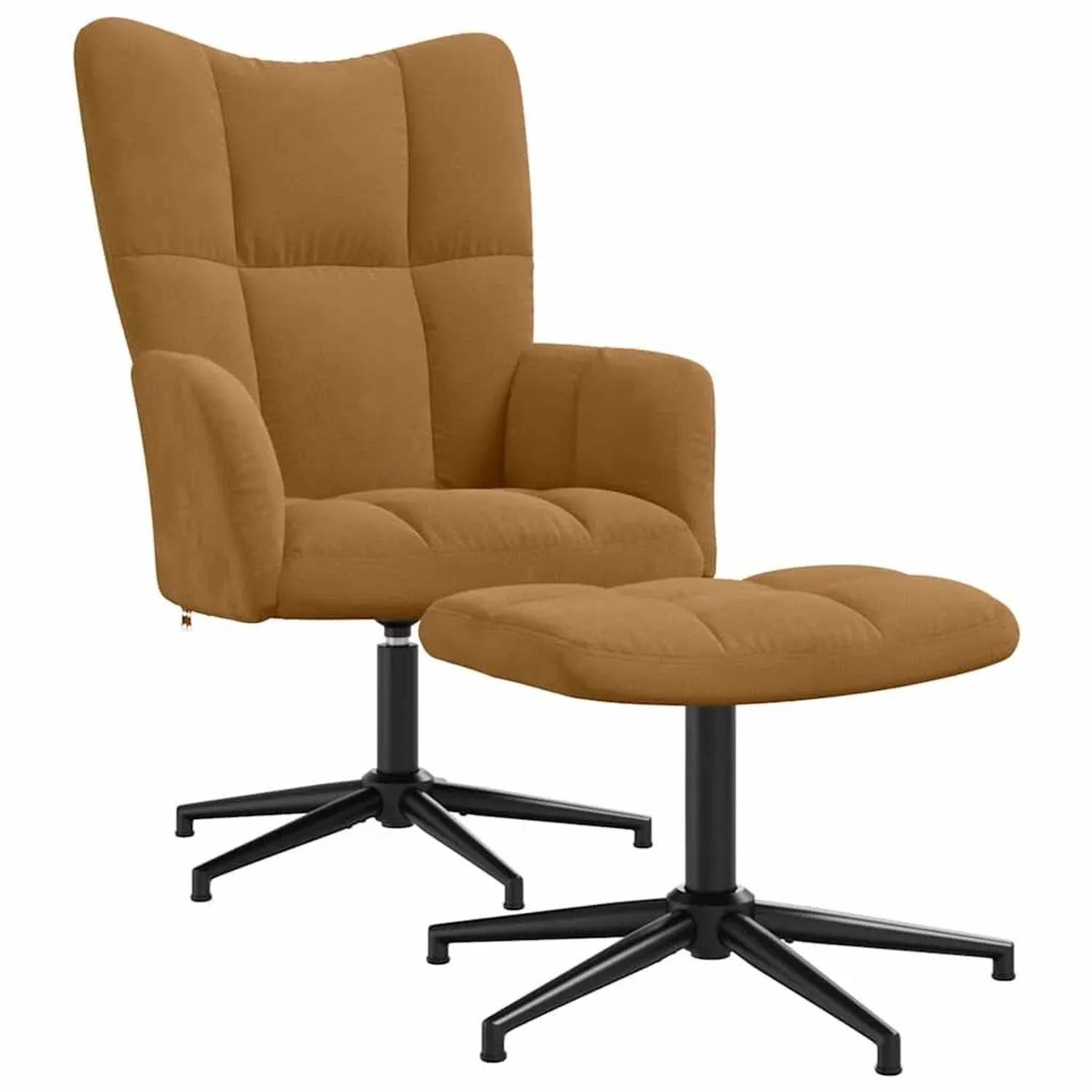 vidaXL Relaxsessel mit Hocker Braun Samt 328114
