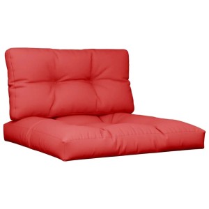 Rotes vidaXL Palettenkissen-Set, 2-teilig, aus Stoff, bestehend aus Sitz- und Rückenkissen.