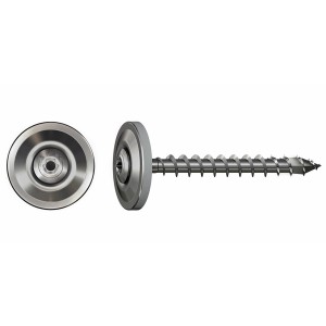 Spax Spenglerschraube A2, 4,5x45mm, mit Linsensenkkopf und Dichtscheibe, geeignet für Dach- und Außenanwendungen.