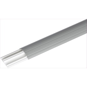 Grauer Fußbodenkanal, 50x12 mm, 2 m Länge. Kabelkanal für Innen- und Außenbereich.