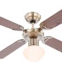 Deckenventilator Champion mit Eichenholz-Optik, Beleuchtung und Zugketten für komfortable Steuerung.