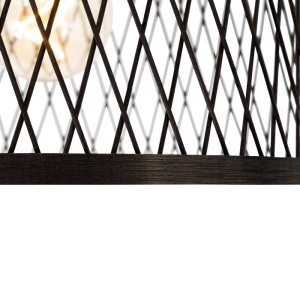 QAZQA Ländliche Deckenleuchte aus Schwarzem Rattan 40 cm IP44 Calamus