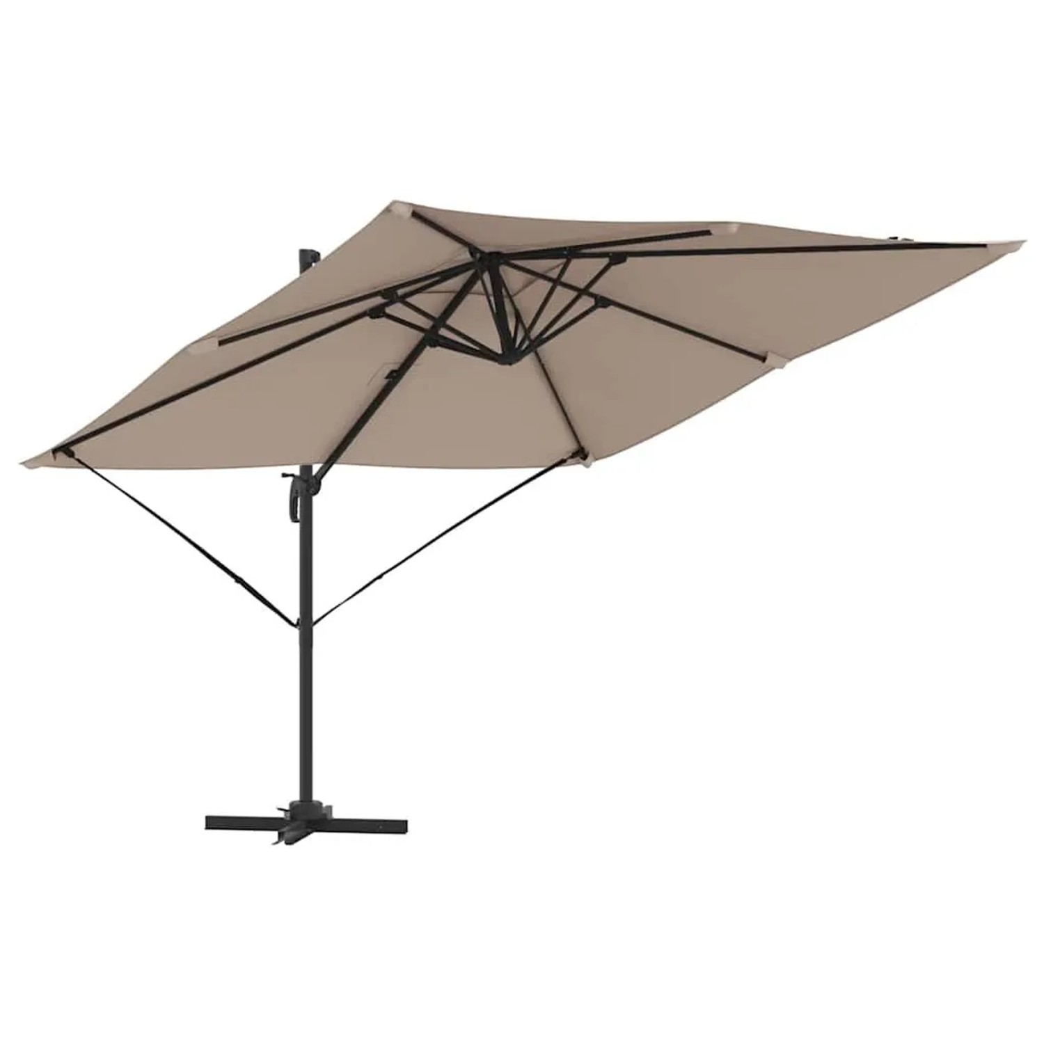 vidaXL Roma Parasol Taupe 286 x 284 x 265 cm Aluminium und Polyester 42003338