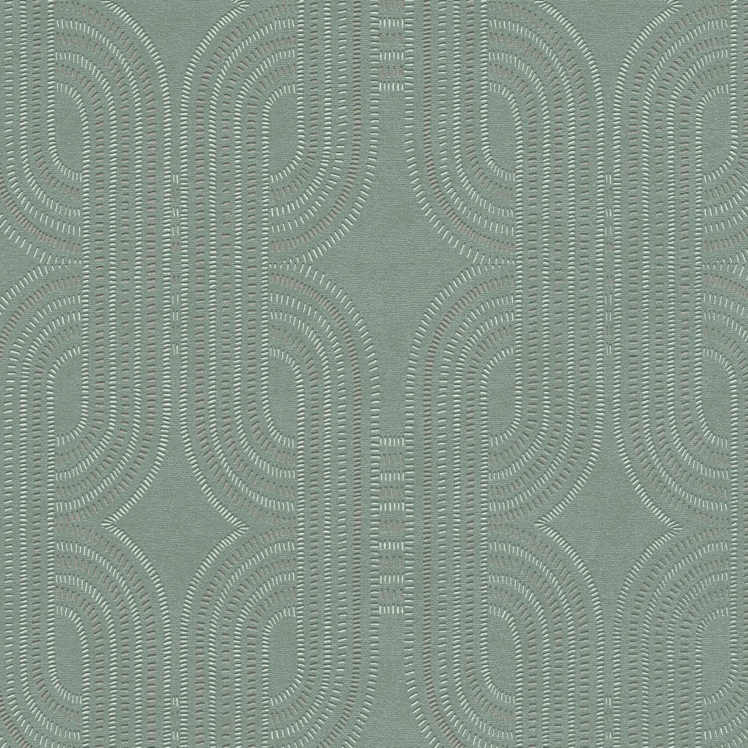PROFHOME 399375-GU Retro Tapete Grafisch Blau Grün Braun Weiß 0,53 m x 10,0 günstig online kaufen