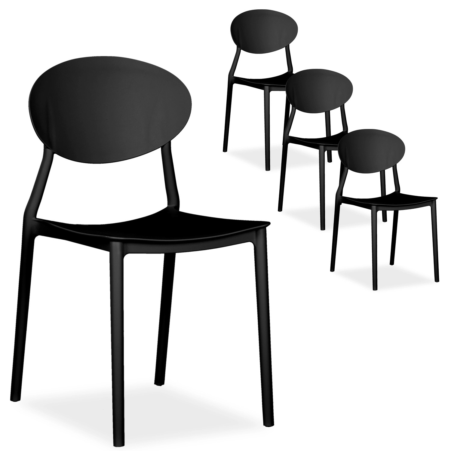 Homestyle4u Gartenstuhl 4er Set in Schwarz 2448 günstig online kaufen