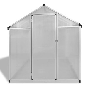 furnicato Gewächshaus mit Fundament, verstärkt, Aluminium, 4,6 m².