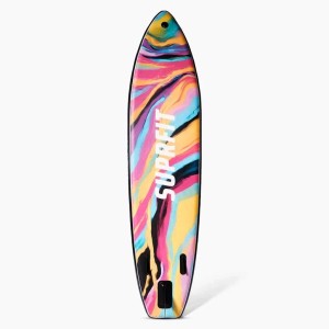 Suprfit SUP Board Aquarell, buntes Stand-Up-Paddling Board Set mit Sitz und Paddel für Wassersport.