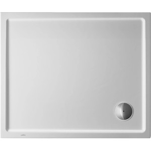 Weiße, rechteckige Duravit Duschwanne Starck Slimline 90x75 cm mit Antislip-Beschichtung.