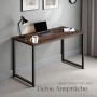 Tectake Schreibtisch Flint im Industrial Style mit Holzplatte und schwarzem Stahlgestell.
