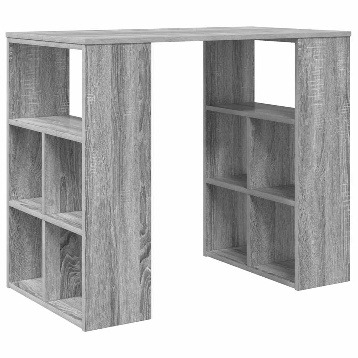 vidaXL Schreibtisch mit Regal Grau 90 x 50 x 75 cm Holzwerkstoff 869511 günstig online kaufen
