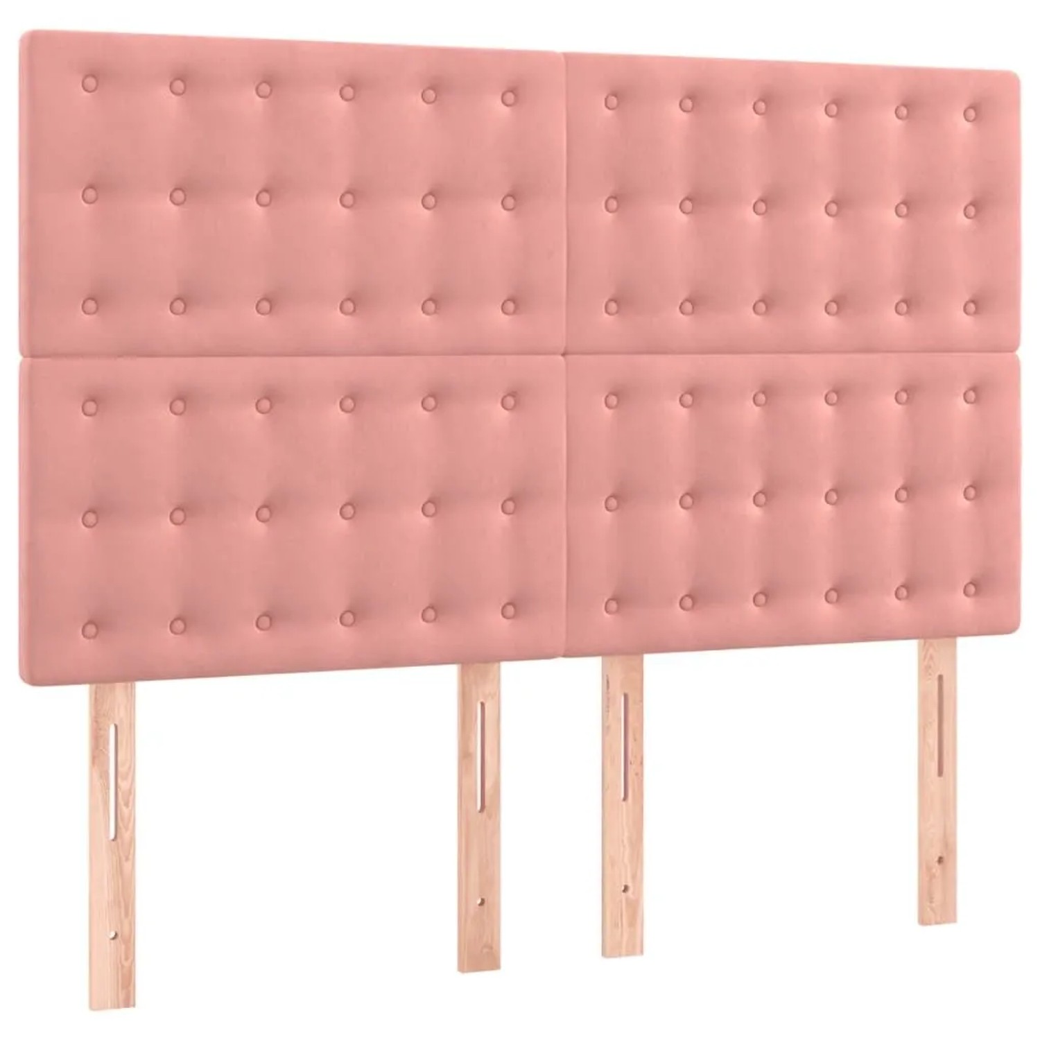 vidaXL Kopfteil Rosa 144x5x118/128 cm Samt 3116819