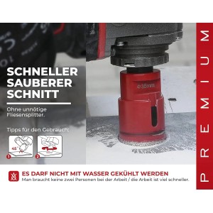 PROREGAL Diamant Bohrkronenaufsatz 6mm für Fliesen, Glas, Feinsteinzeug. Winkelschleifer Zubehör.
