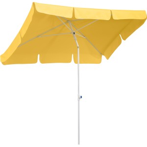 Goldgelber Schneider Balkonschirm Ibiza 180x120 cm mit Push-Up Mechanik.