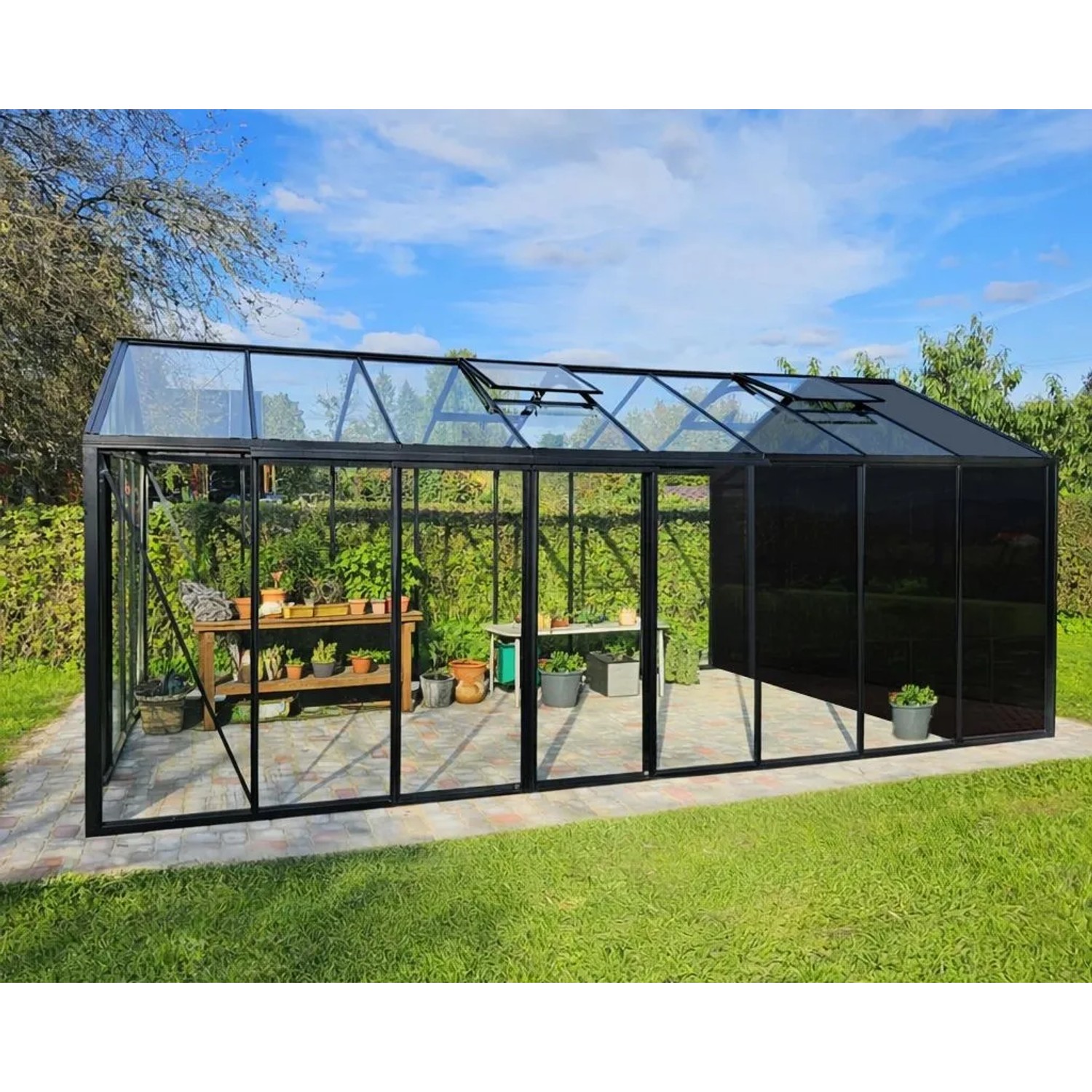 Bloomcabin Premium-Qualität Gewächshaus Klassik mit Kleinem Integriertem Stauraum GHCSS14