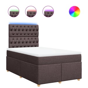 vidaXL Boxspringbett mit Matratze Dunkelbraun 120x200 cm Stoff 3293557