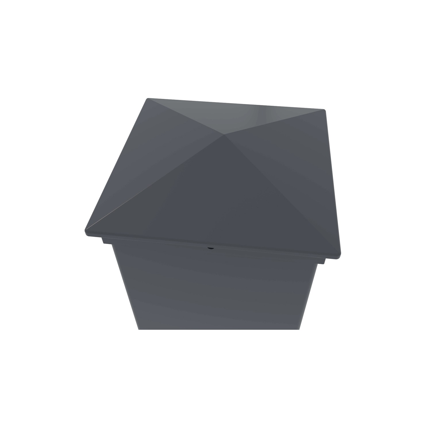 Grauer Pfostenaufsatz für Casanoov Gartentor, Aluminium, quadratisch.