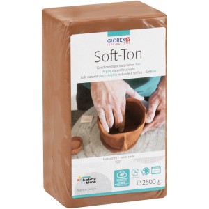 Soft-Ton Terracotta, 2500g, zum Modellieren von Figuren und Deko-Elementen.