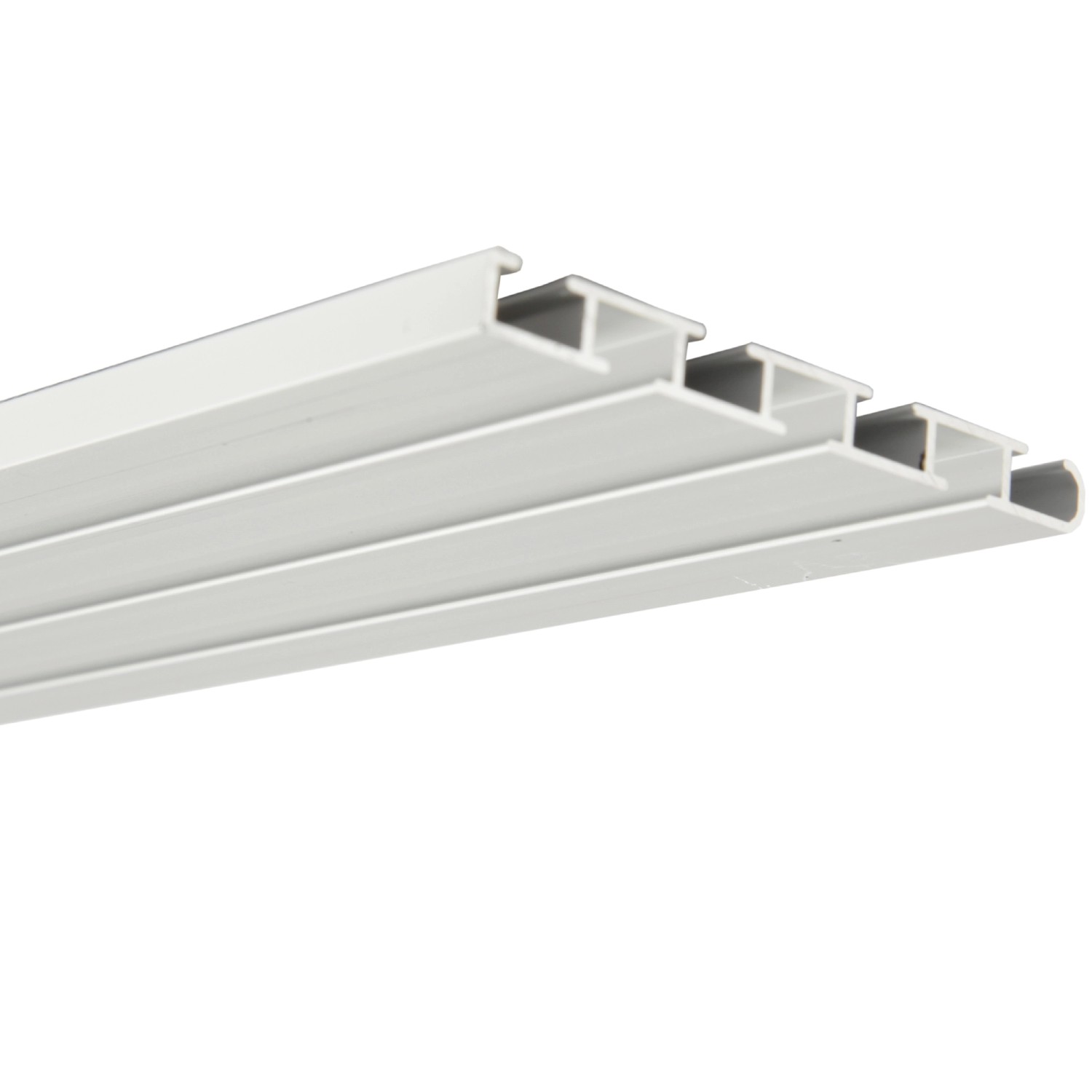 Bestlivings Gardinenschiene, 3-läufig, 360 cm, Aluminium, weiß. Für Vorhänge und Gardinen.