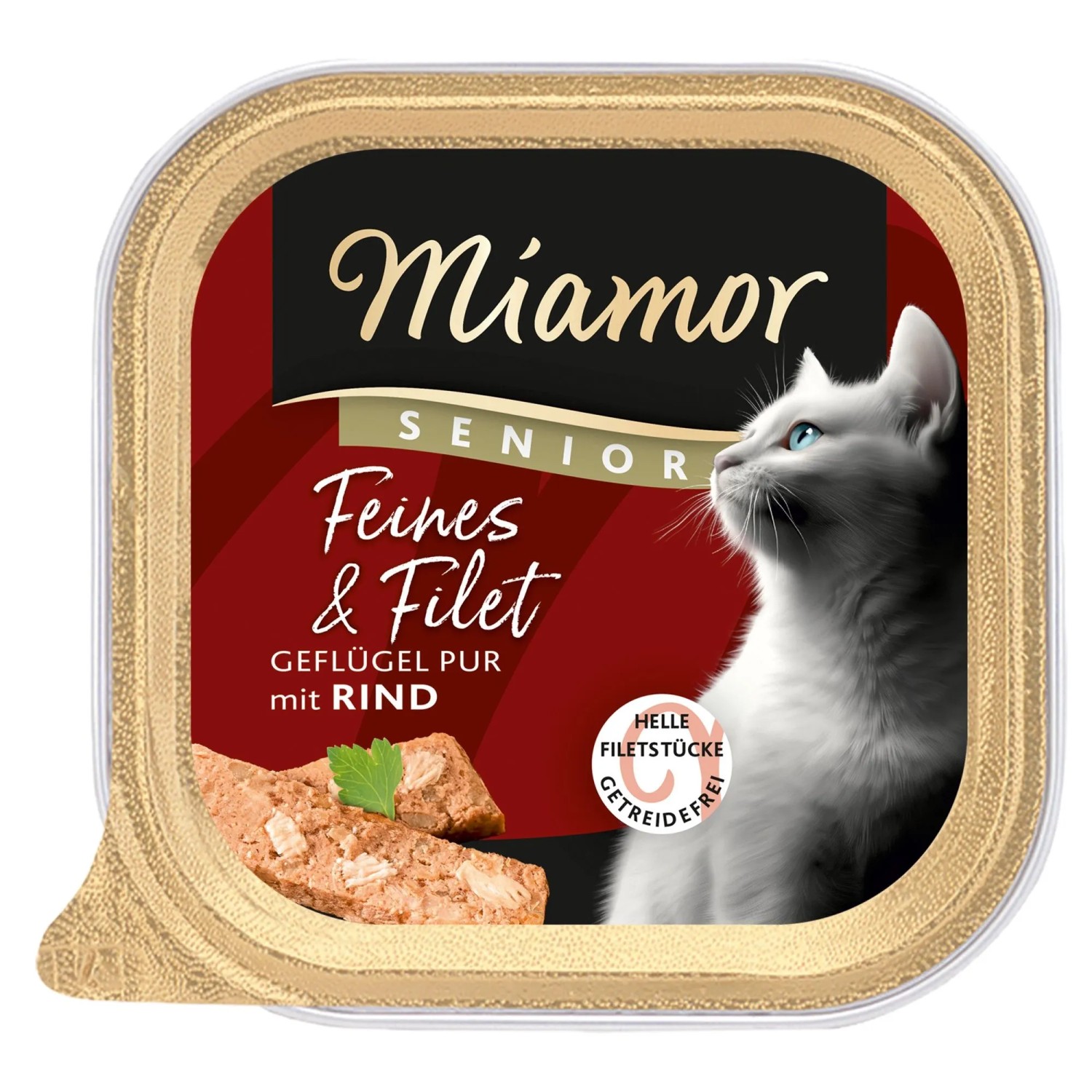 Miamor Katzen-Nassfutter Feines & Filets Senior Geflügel Pur mit Rind 100 g