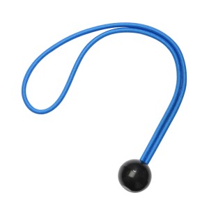 Blauer Master Lock Spanngummi mit schwarzem Ball, Teil eines 10er Sets.