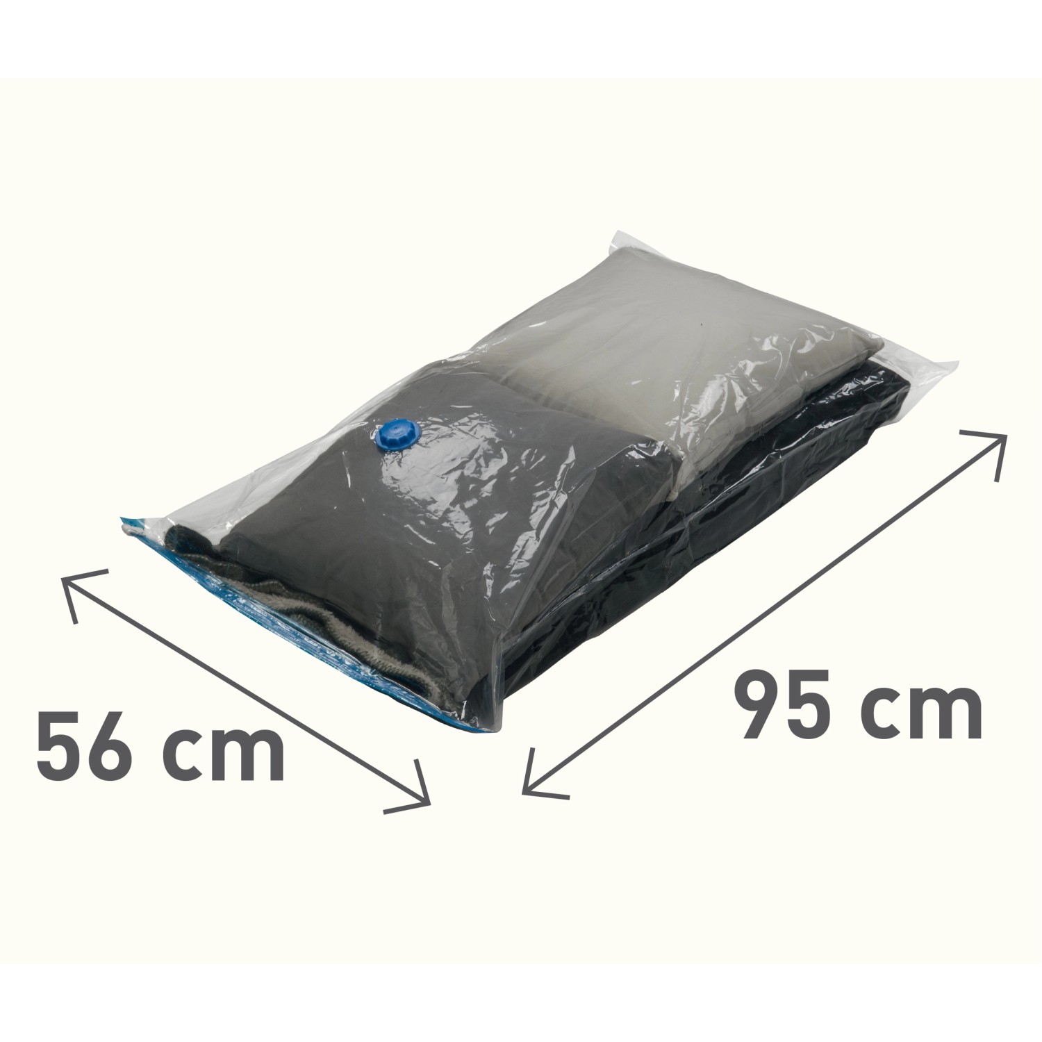 Vakuum-Kleiderbeutel S, transparente Aufbewahrung für Textilien, platzsparend und sauber.