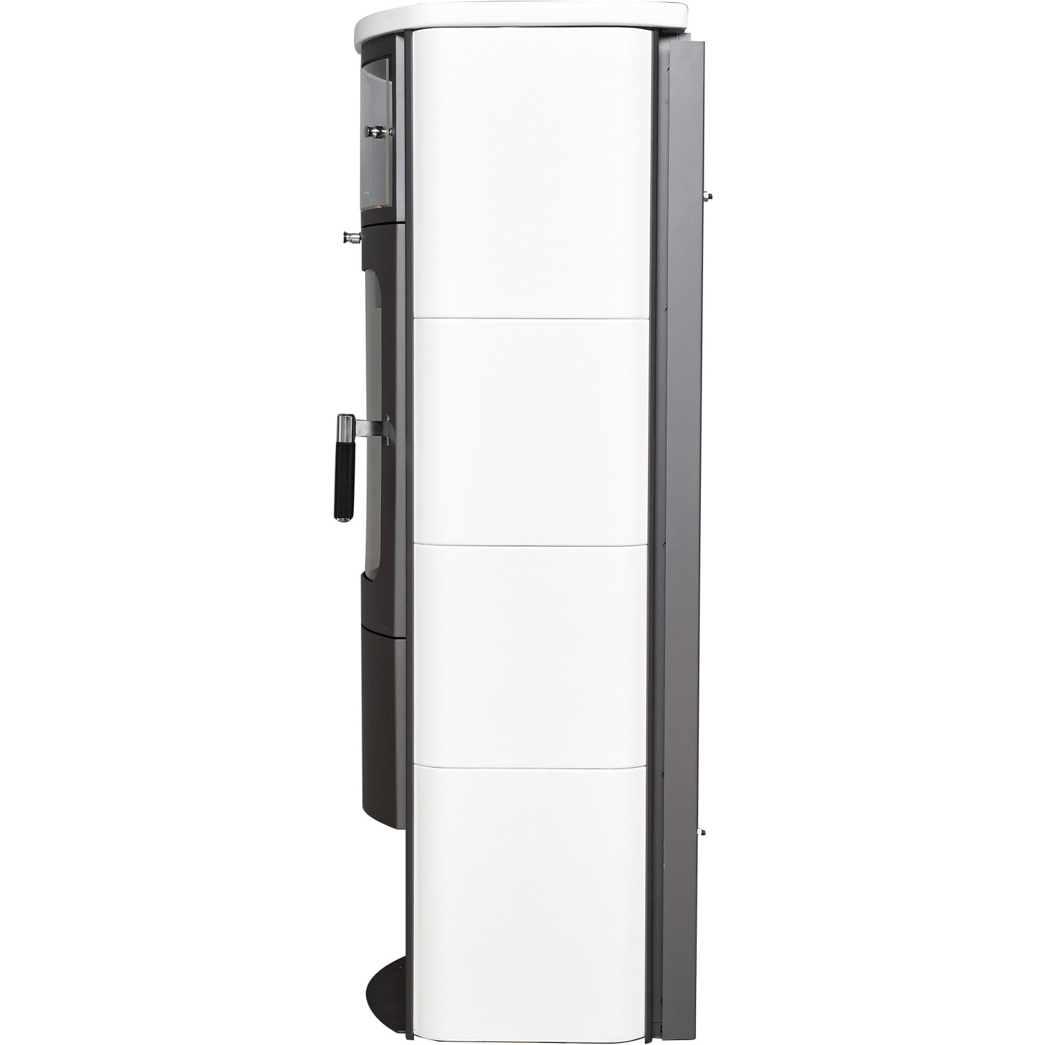 Hark Küchenofen Keramik 5 kW, Kaminofen mit Automatik, Seitenansicht.