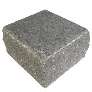 EHL Mauerstein Anzio-Light, Anfang-/End-Halbstein in Basalt-Anthrazit, 25x18x15 cm.