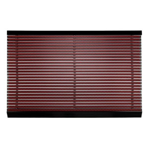 Rote Karat Fußmatte Power Brush 40x60 cm mit Bürsten und schwarzem Rahmen. Fußabtreter für Innen und Außen.