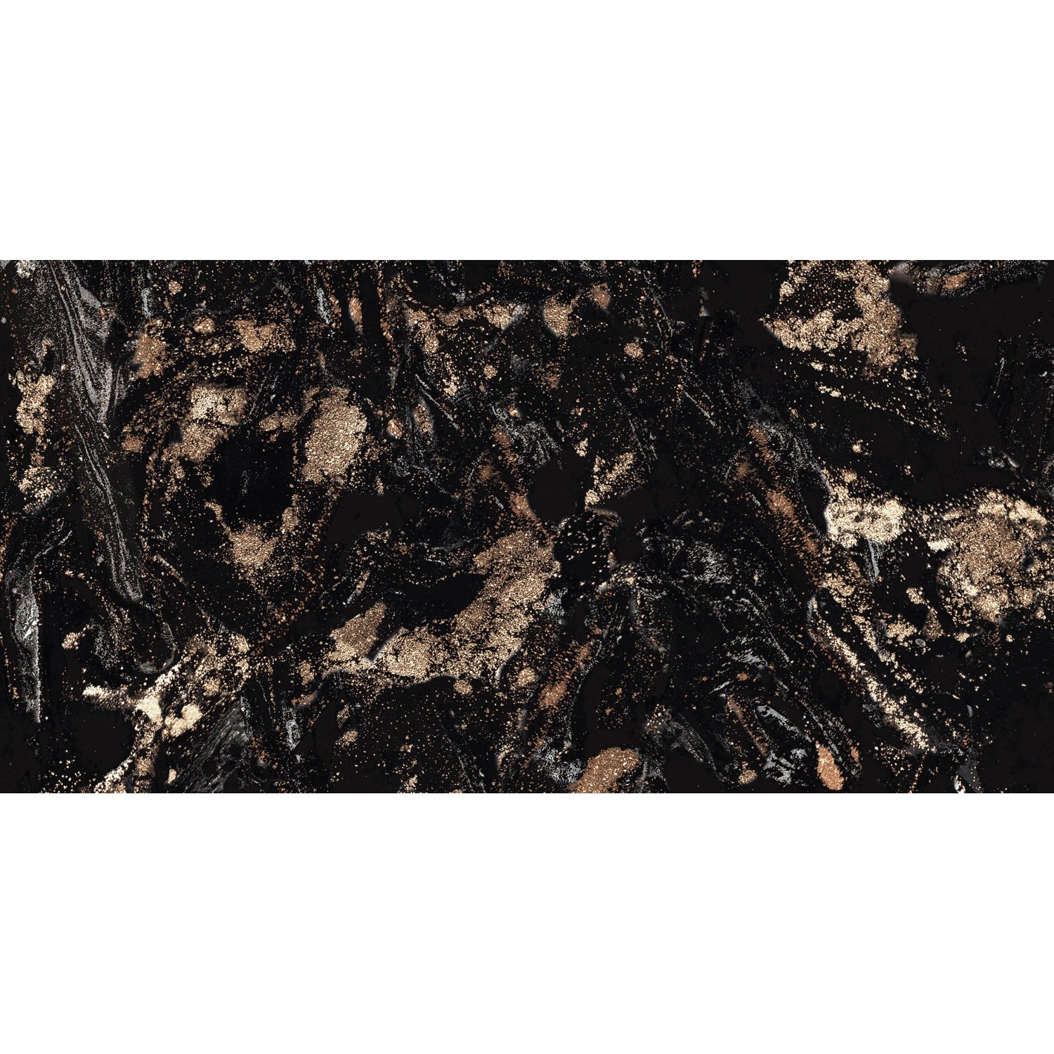 Feinsteinzeug Bodenfliese Gold, glasiert und poliert, 60x30 cm, mit Marmor-Optik.