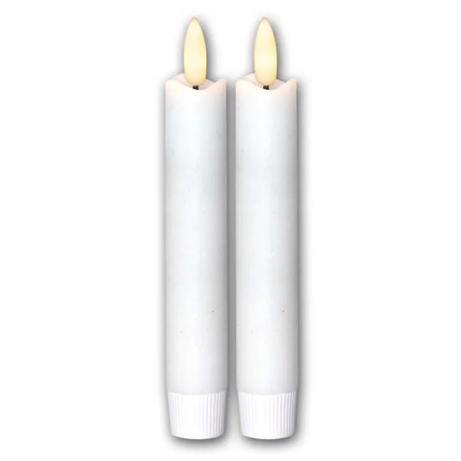 Star Trading LED Stabkerzen Flamme 2er Set Weiß 15x2cm