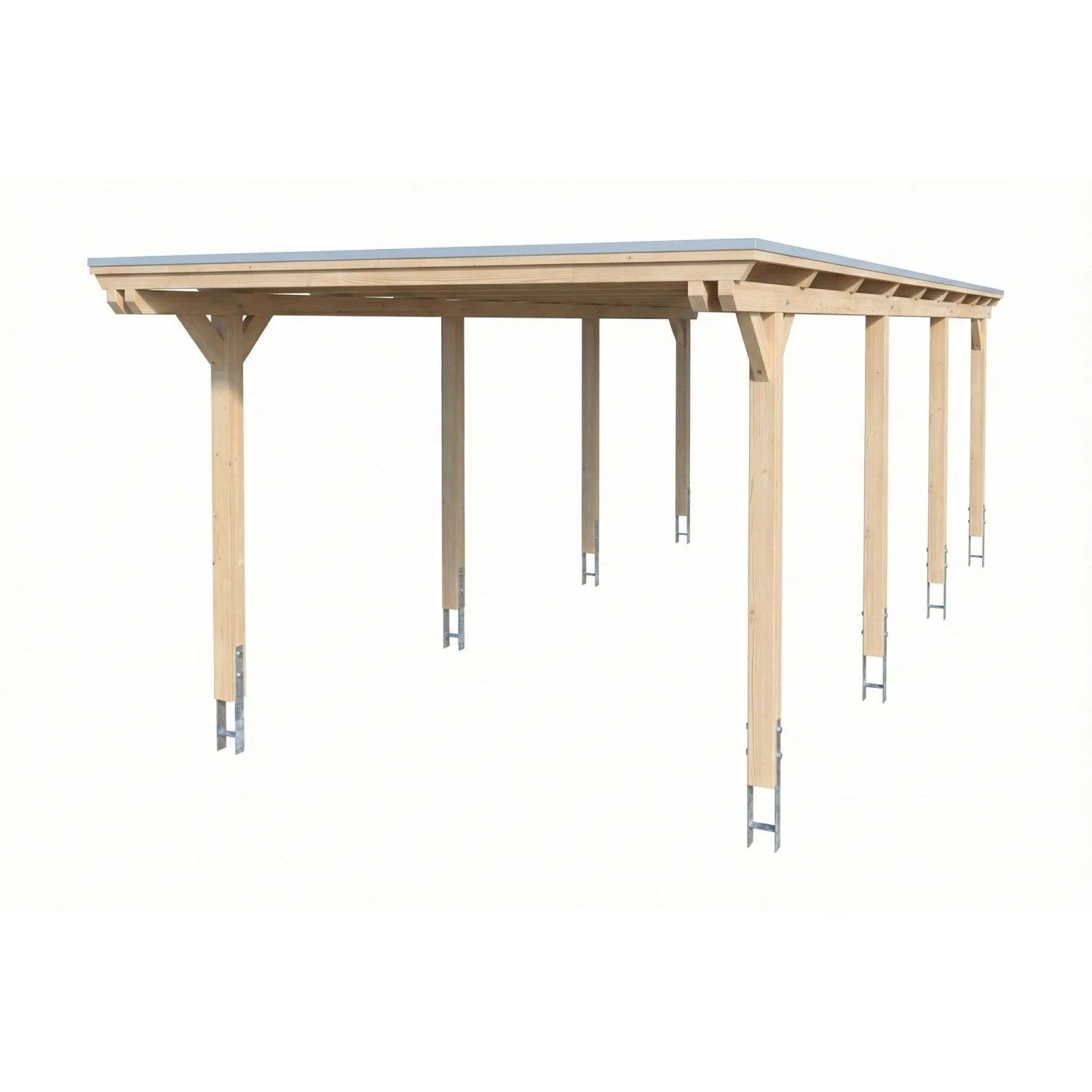 Skan Holz Carport Emsland EPDM-Dach 340 cm x 846 cm Natur