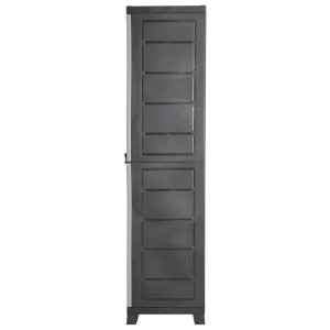 Grauer vidaXL Kunststoffschrank (65x45x181 cm) für Büro oder Lagerraum.
