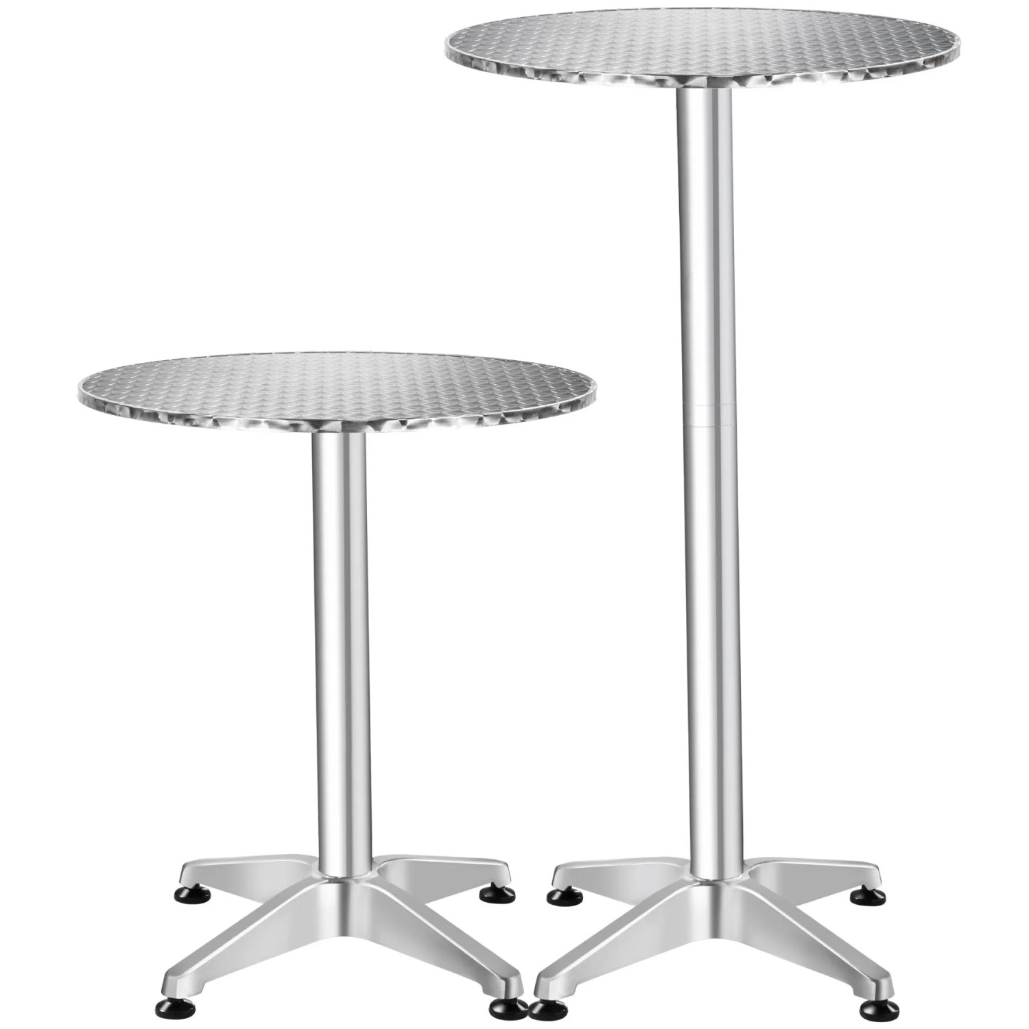 Tectake Aluminium Stehtisch Frederic Rund Höhenverstellbar  60 x 70 110 cm  60 x 60 x 114 cm Grau