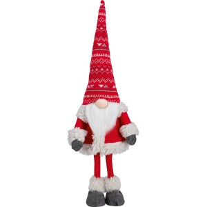 Weihnachtswichtel, 64 cm, rot-weiß, festliche Weihnachtsdekoration für Innenräume.