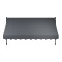 Graue Juskys Klemmmarkise Kapstadt 350x120 cm für Balkon & Terrasse. Sonnenschutz ohne Bohren.