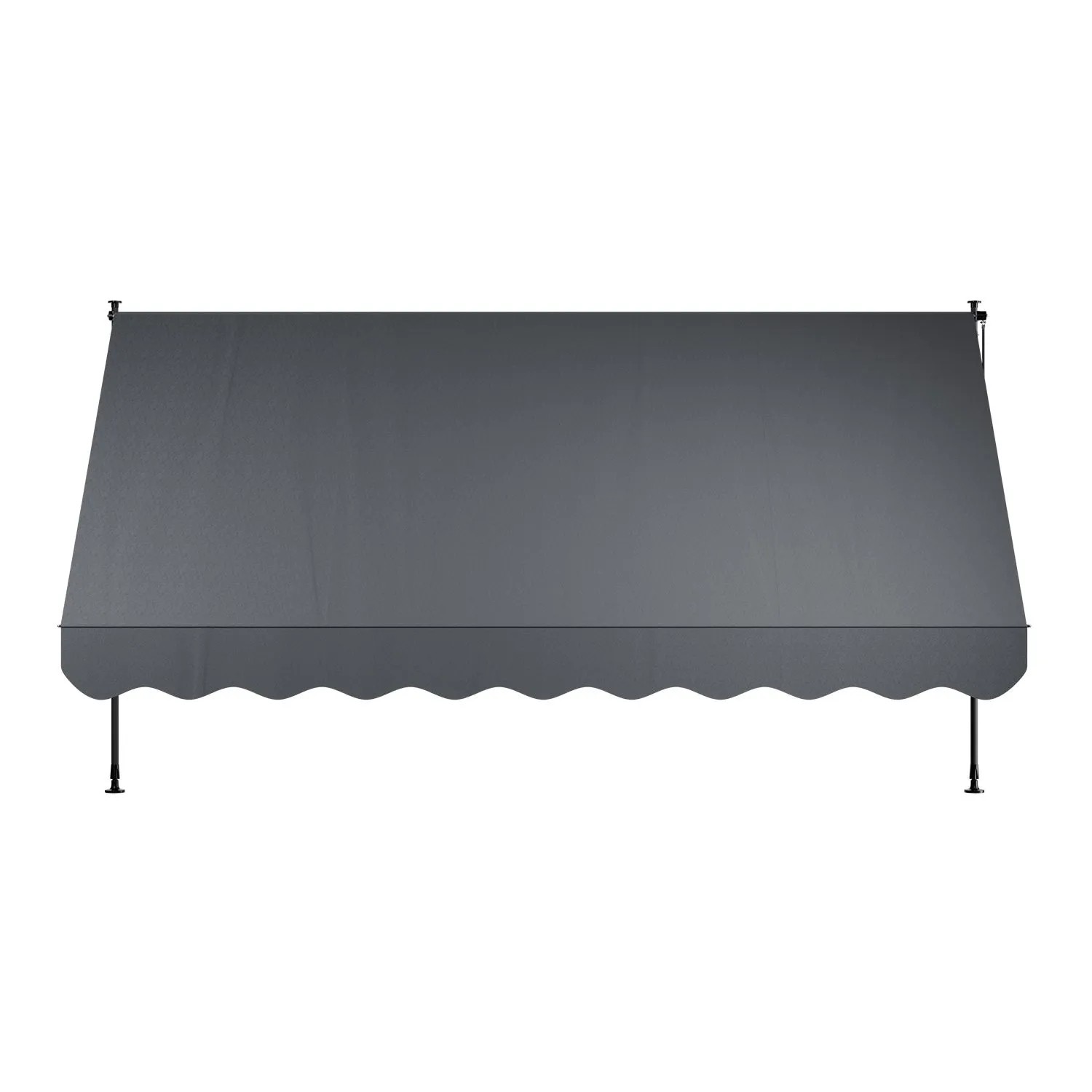 Graue Juskys Klemmmarkise Kapstadt 350x120 cm für Balkon & Terrasse. Sonnenschutz ohne Bohren.