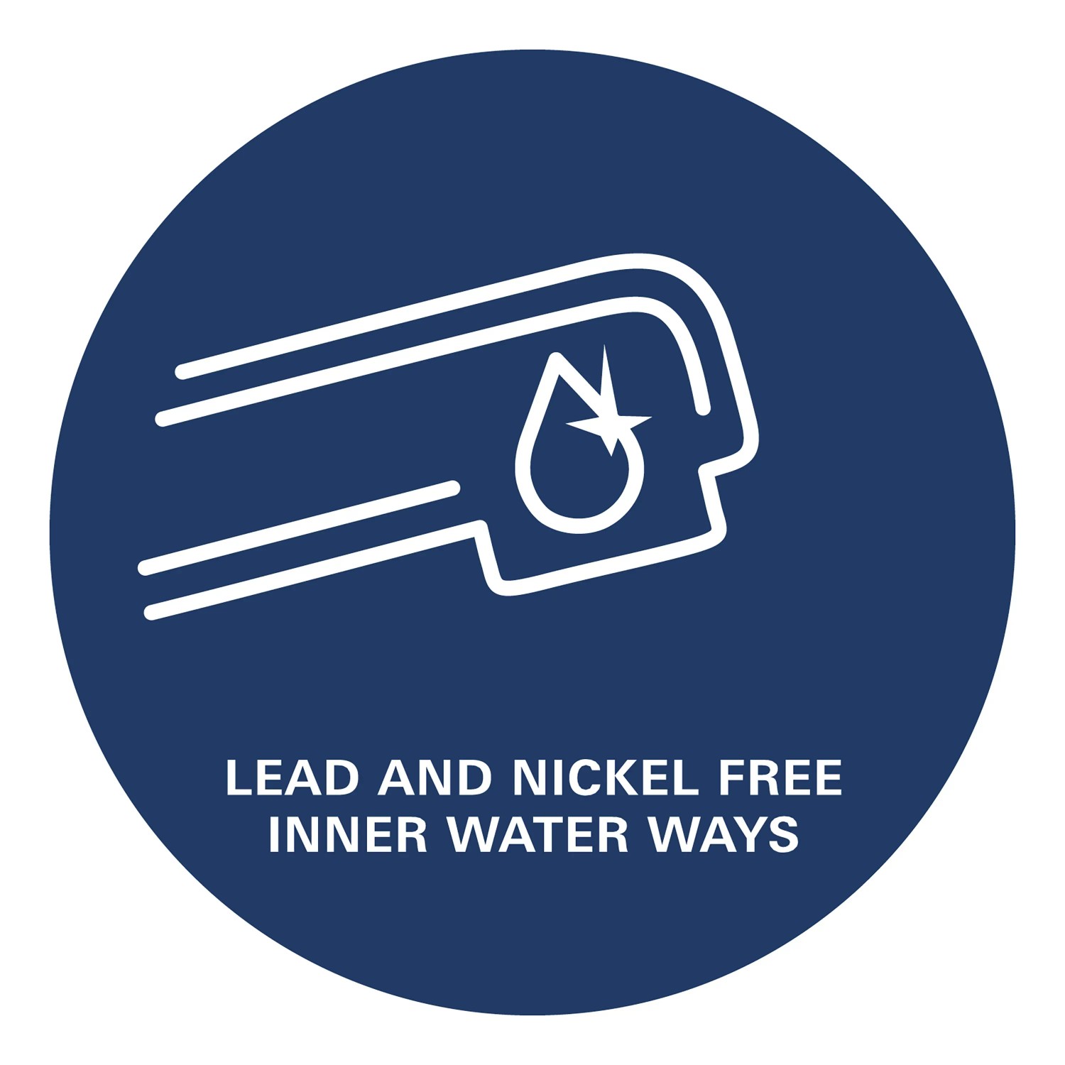 Symbol für blei- und nickelfreie Wasserwege der Grohe Spültischarmatur.