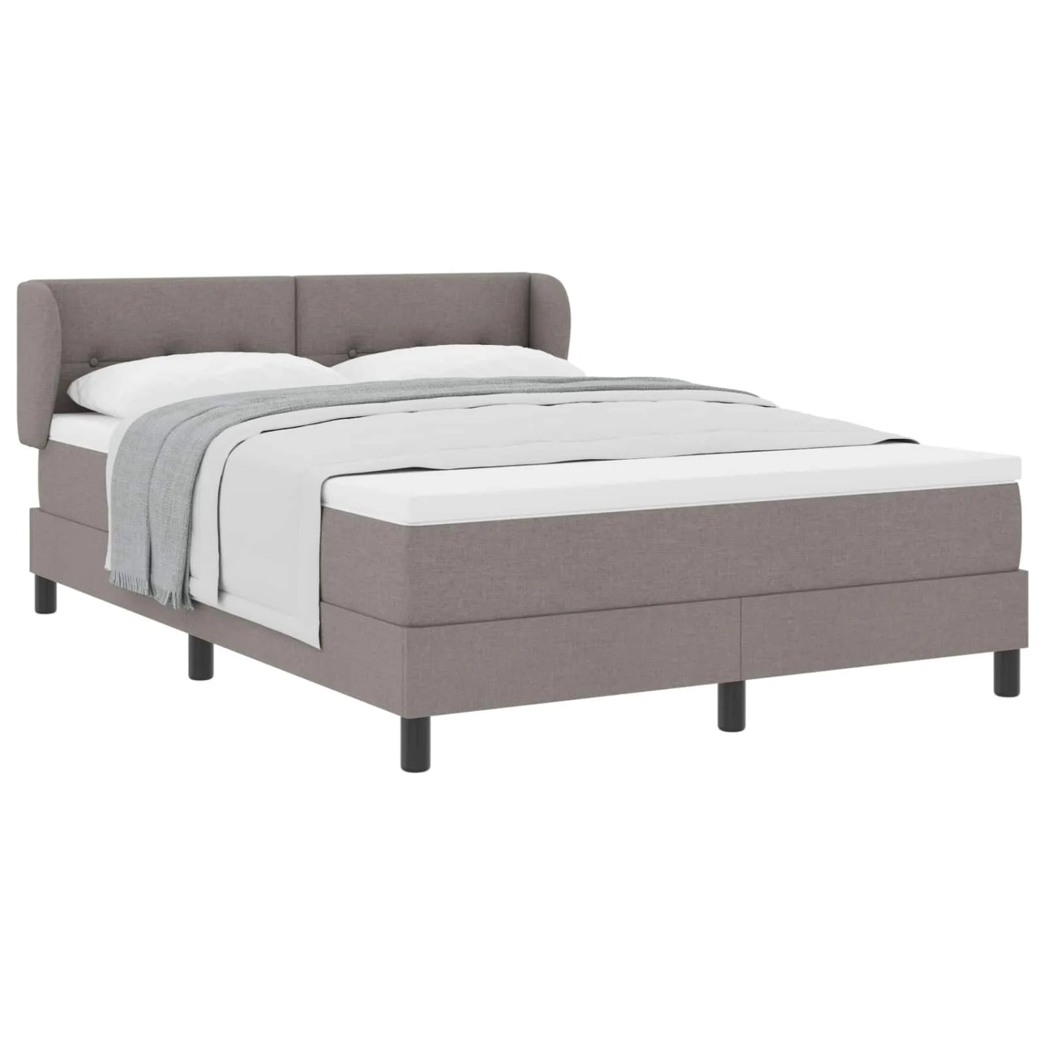 vidaXL Boxspringbett mit Matratze Taupe 160 x 200 cm Stoff 3340035