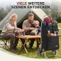 Sekey Einkaufstrolley 50L, schwarz, mit Kühlfach und Treppensteiger-Funktion im Outdoor Einsatz.