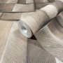 Beige Vliestapete in 3D-Optik mit grafischem Muster, Rolle