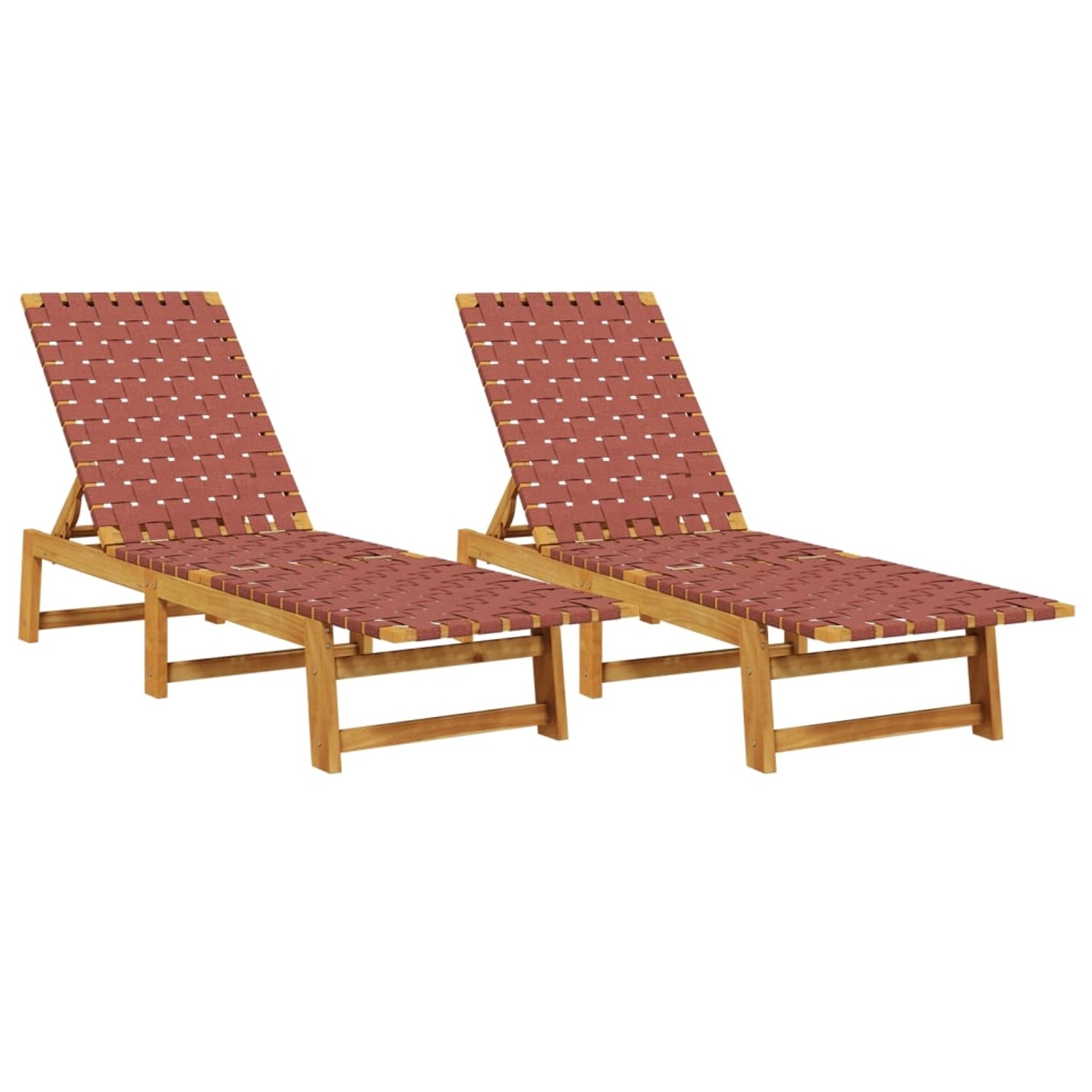 vidaXL Sonnenliegen 2 Stk Rot Massivholz Akazie und Stoff 3214211 günstig online kaufen