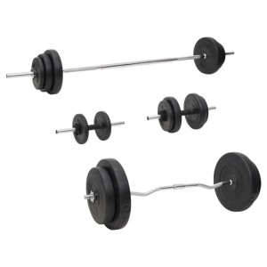 vidaXL Langhantel und Kurzhantel mit Gewichten 90 kg 3145029