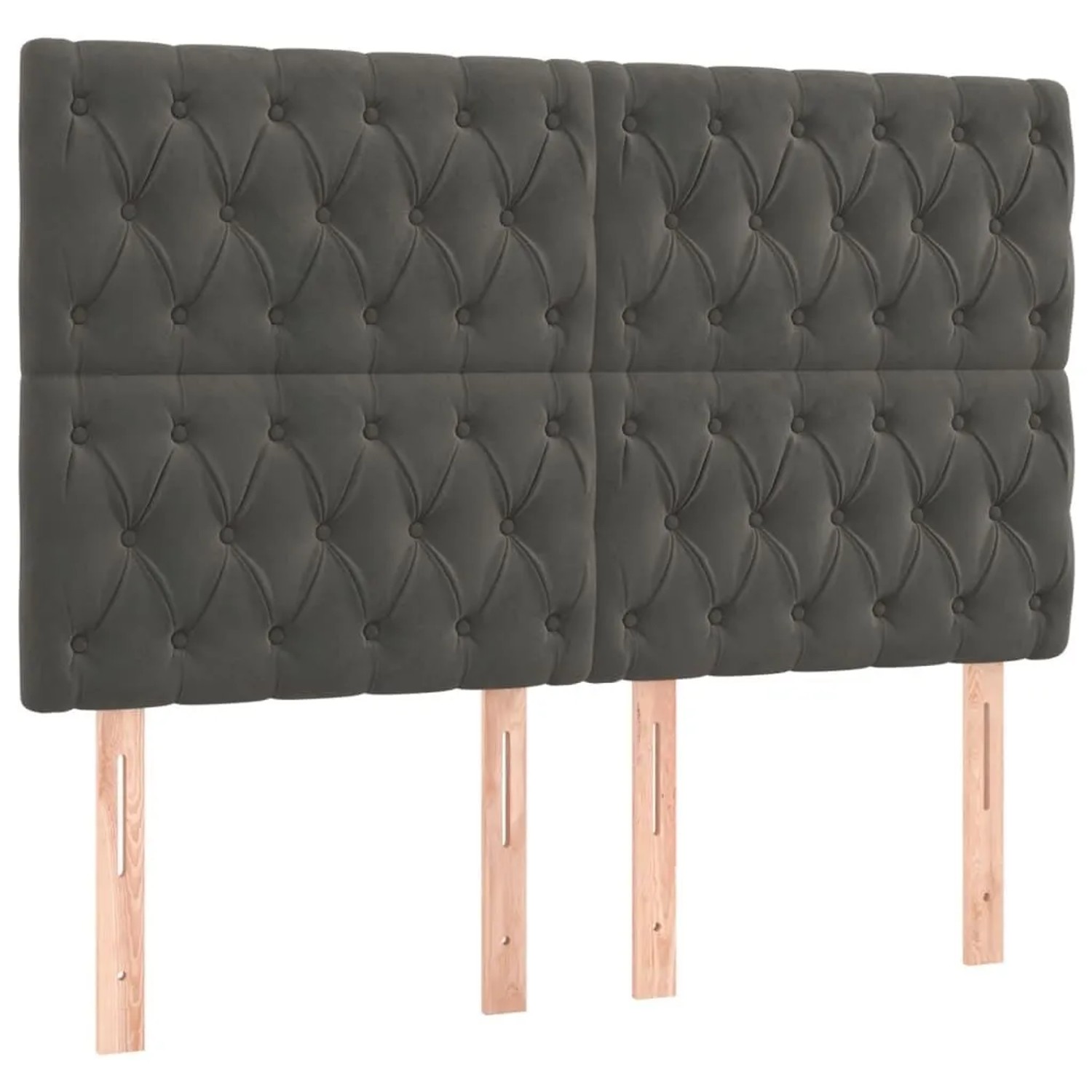 vidaXL Kopfteil Dunkelgrau 160 x 7 x 118/128 cm Samt 3116723