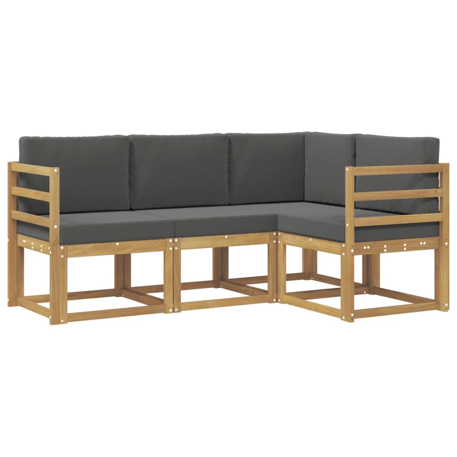 vidaXL Outdoor-Sofagarnitur mit Kissen 4 Stk Weiß und Anthrazit 3387546