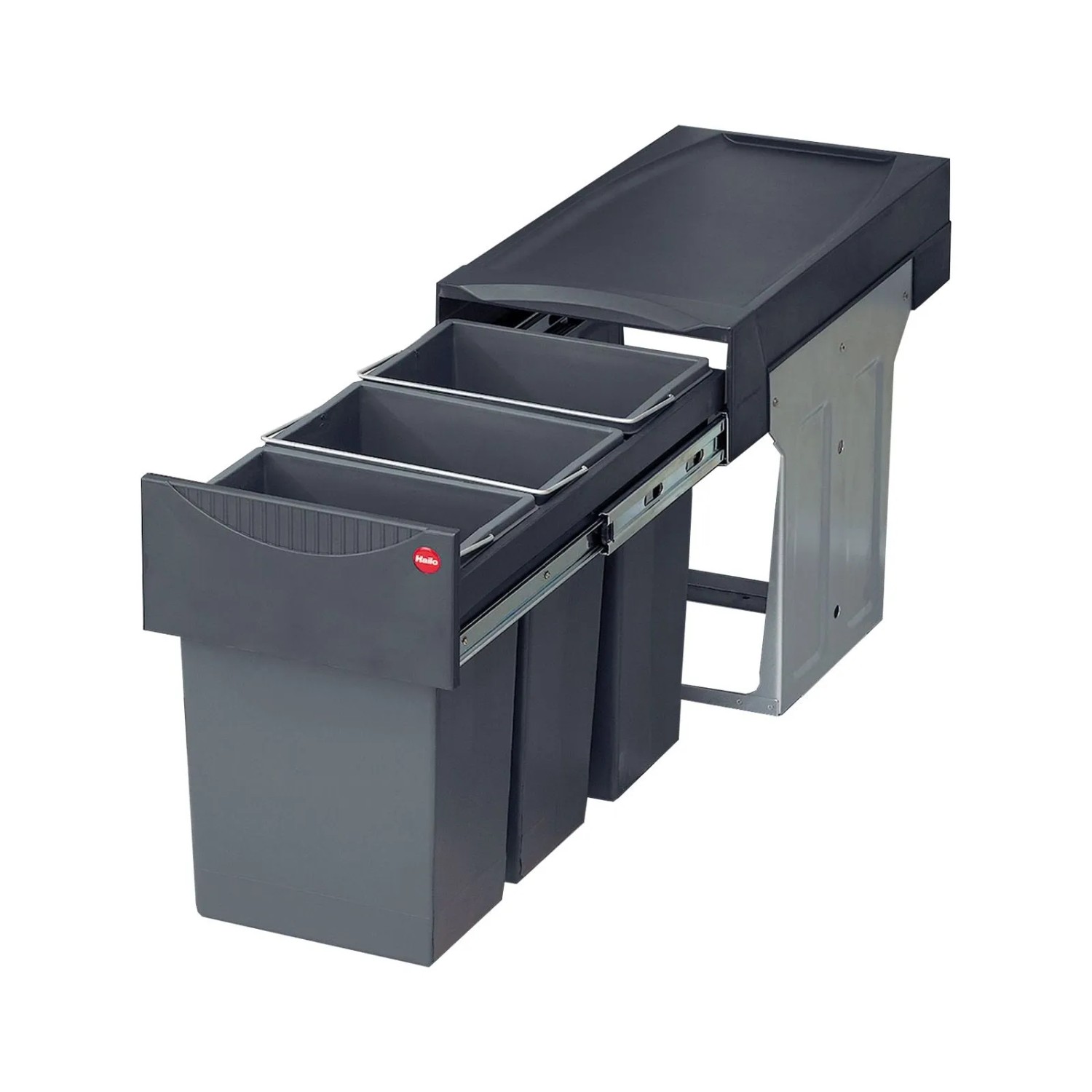 HAILO Abfallsammler Mülleimer Terzett 2x 10L Dunkelgrau Hailo 3666131